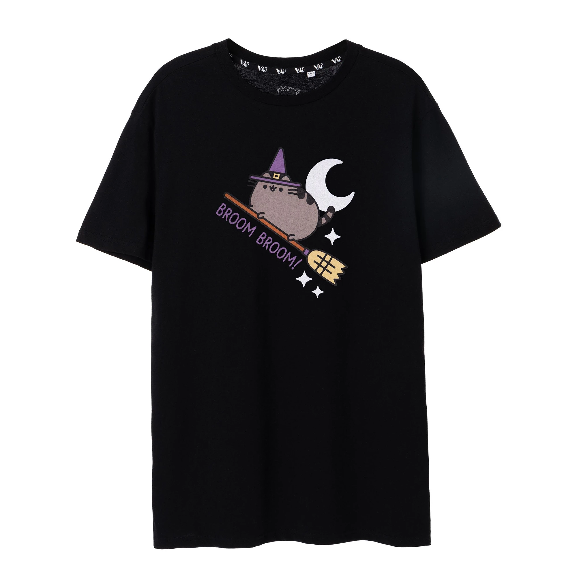 Pusheen Womens Broom Broom Halloween T-Shirt (Black) - NS7713