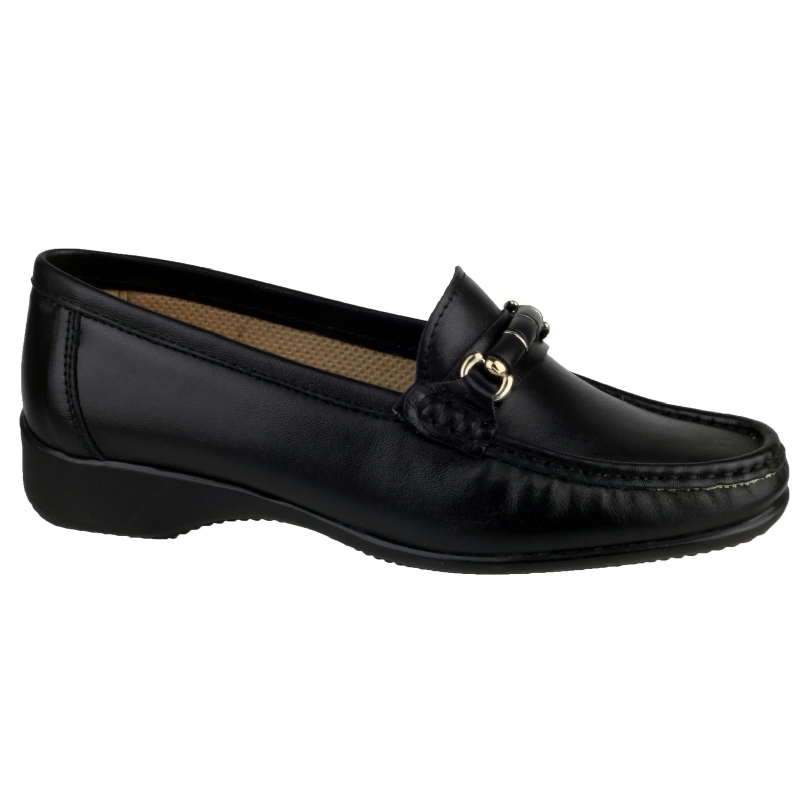 Cotswold Barrington Ladies Loafer Slip On Shoes (Black) - FS2876