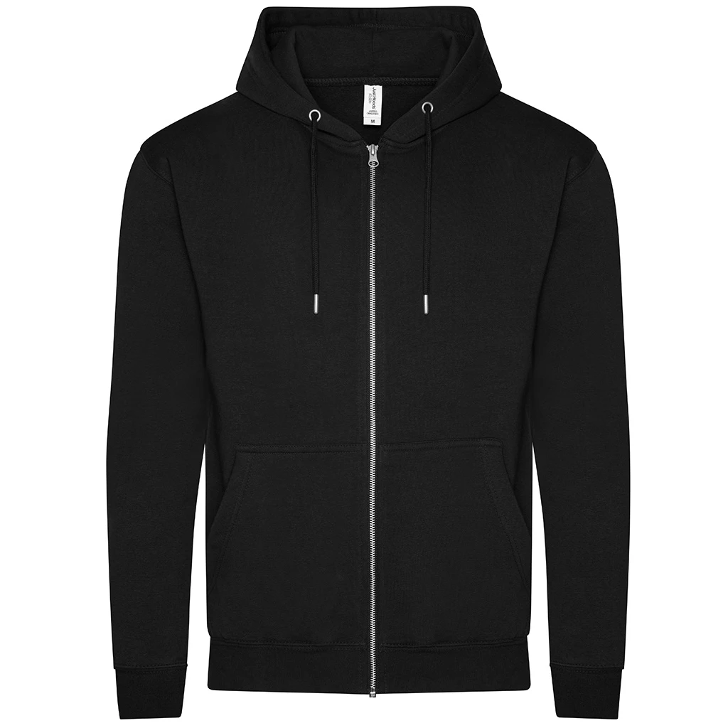 Awdis Mens Organic Full Zip Hoodie (Deep Black) - PC4334