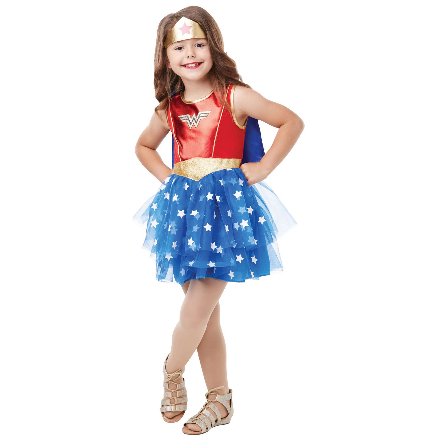 Wonder Woman Girls Premium Costume (Blue/Red/Gold) - BN5431