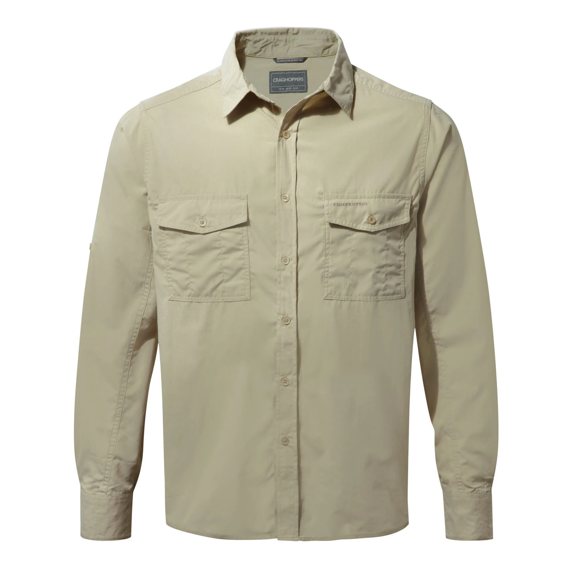 Craghoppers Mens Kiwi Long-Sleeved Shirt (Oatmeal Grey) - CG1500