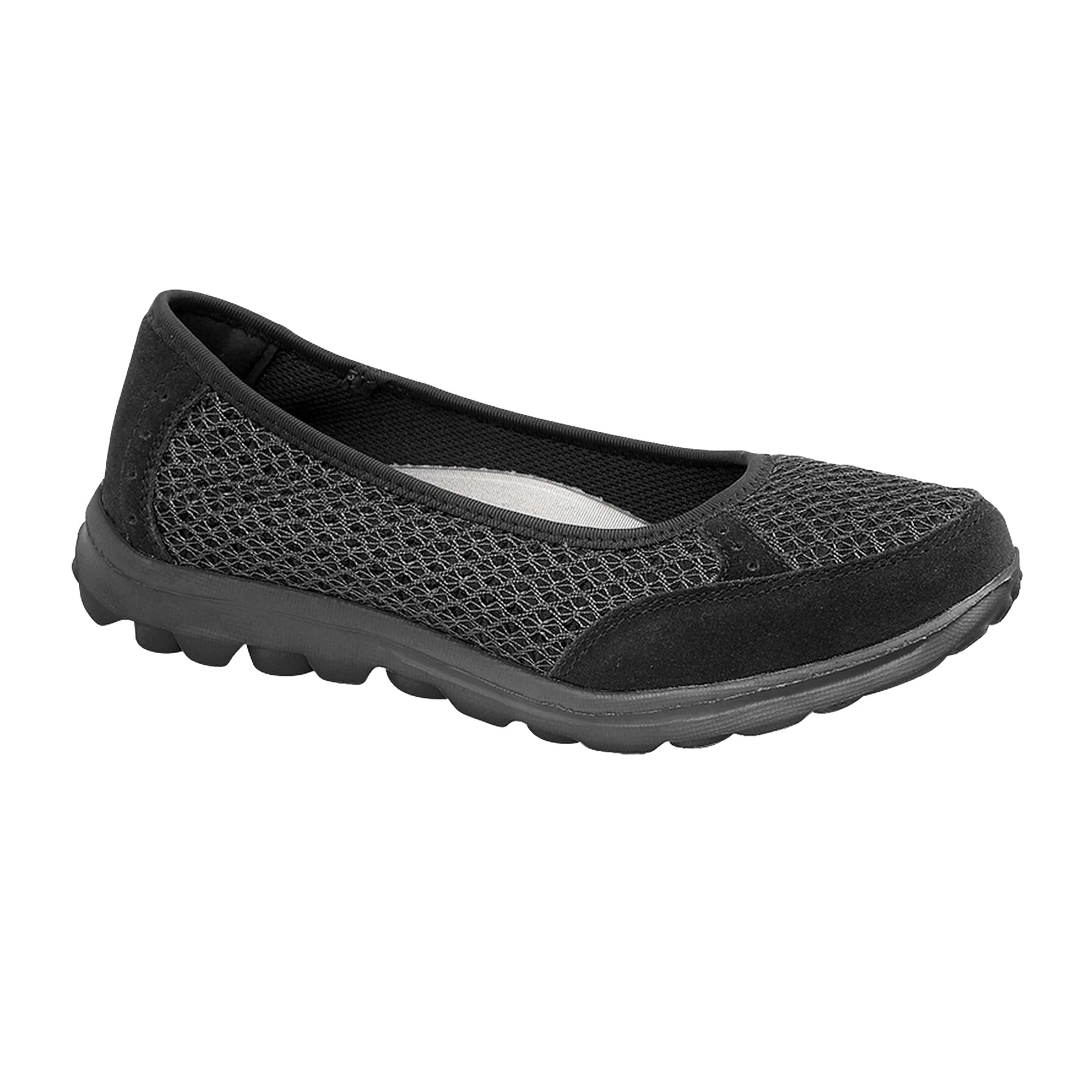 Boulevard Womens Slip On Memory Foam Shoes (Black) - DF1338