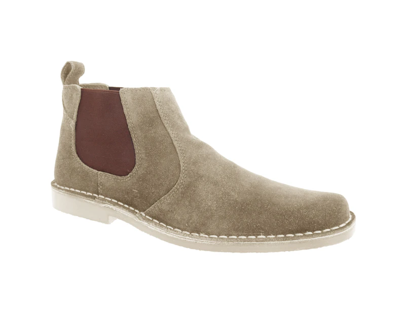 Roamers Mens Real Suede Classic Desert Boots (Taupe) - DF115