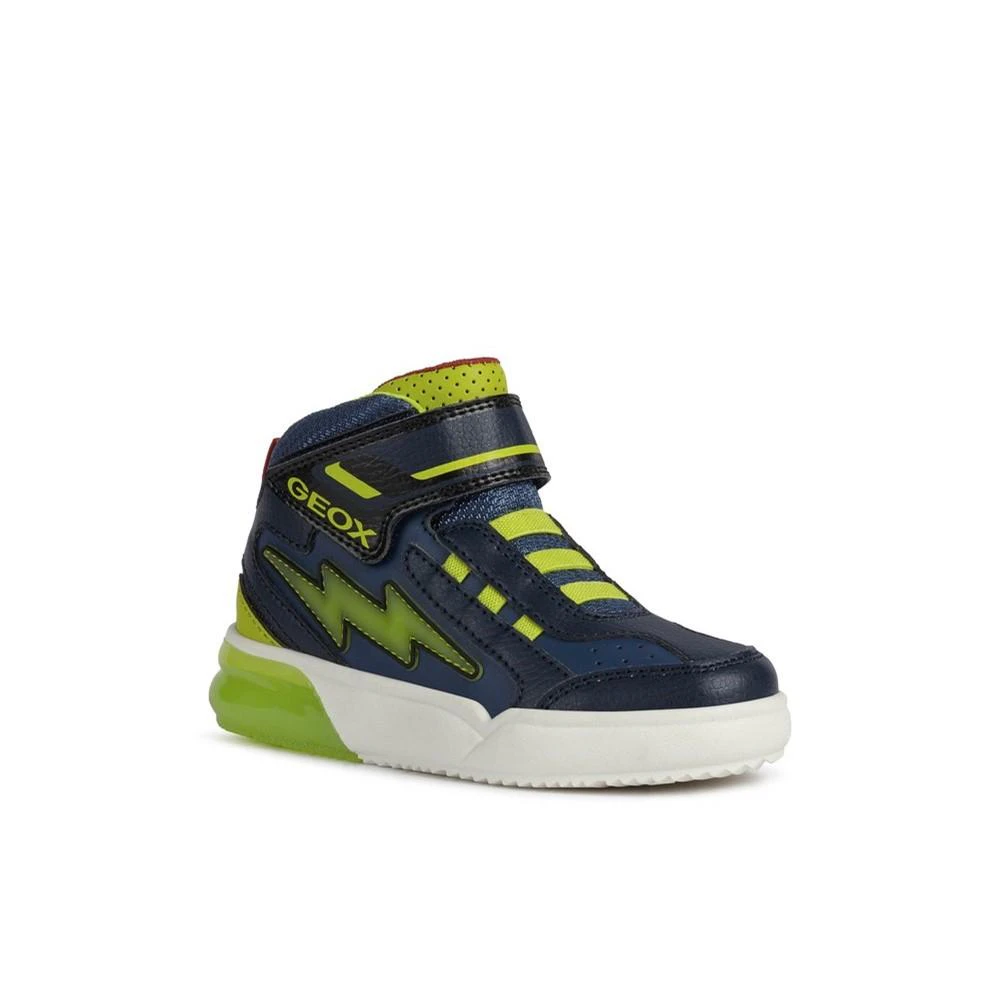 Geox Boys Grayjay Leather Lined Trainers (Navy/Lime) - FS8706