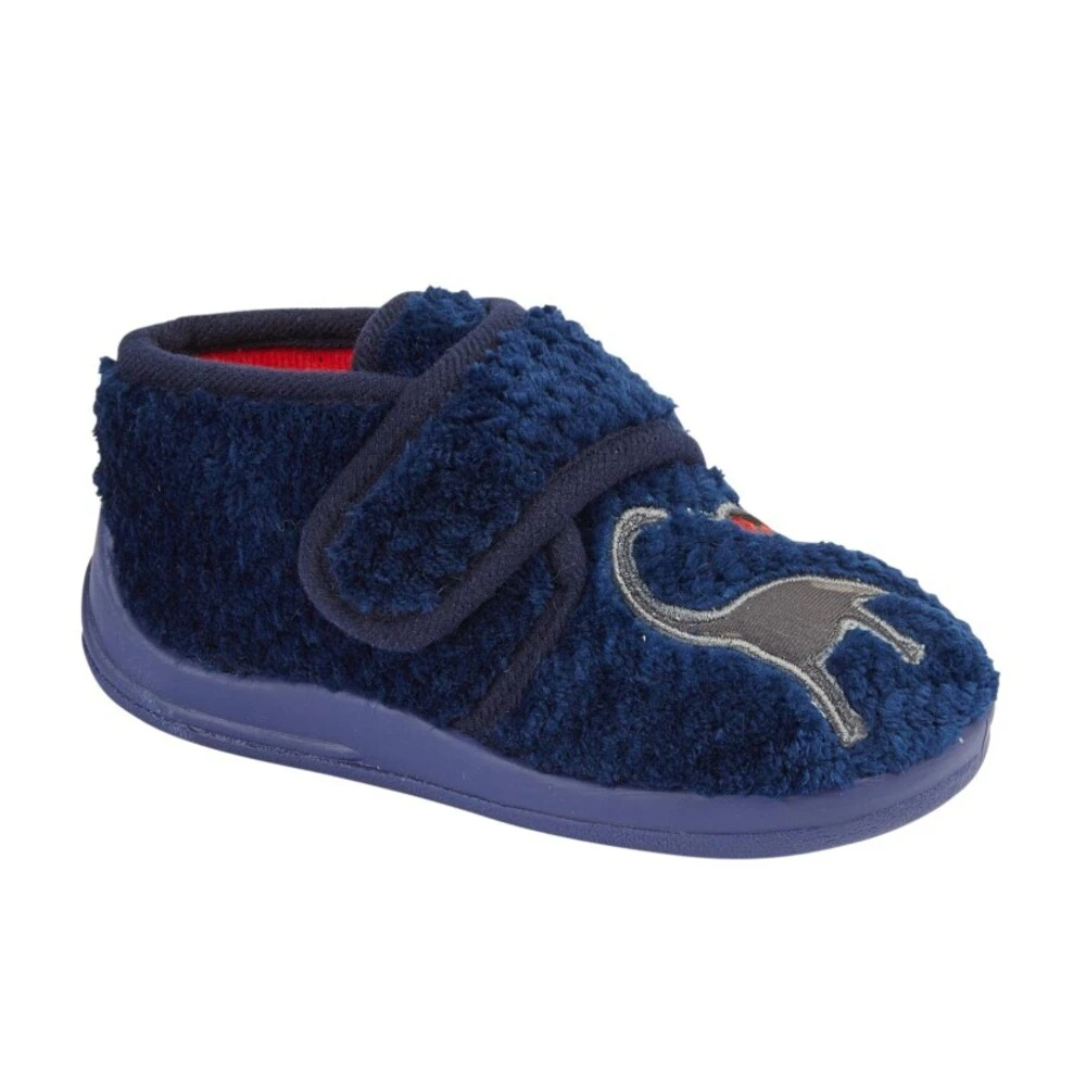 Sleepers Childrens/Kids Diplodocus Slippers (Navy) - DF2156