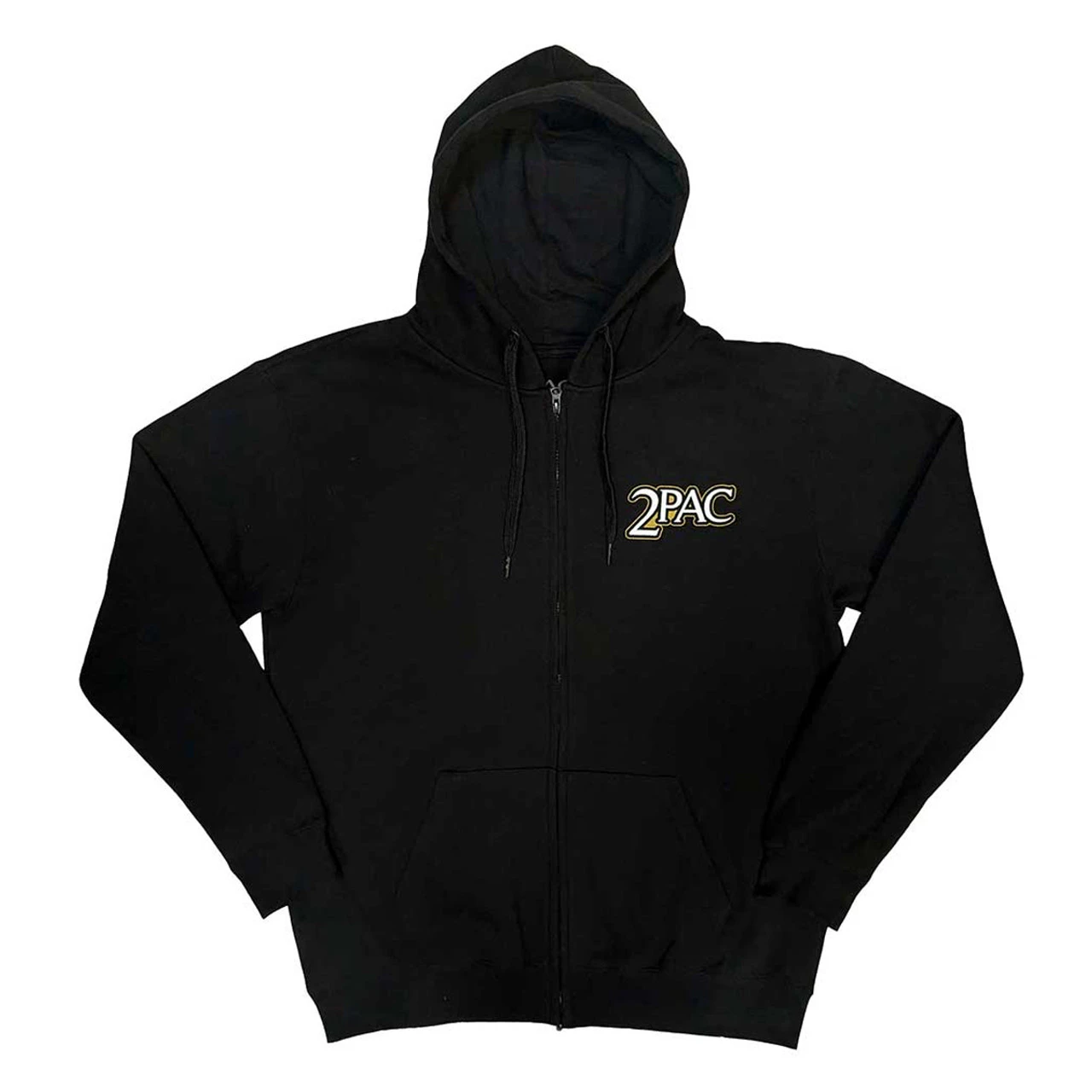 Tupac Shakur Unisex Adult Crown Seal Full Zip Hoodie (Black) - RO9661