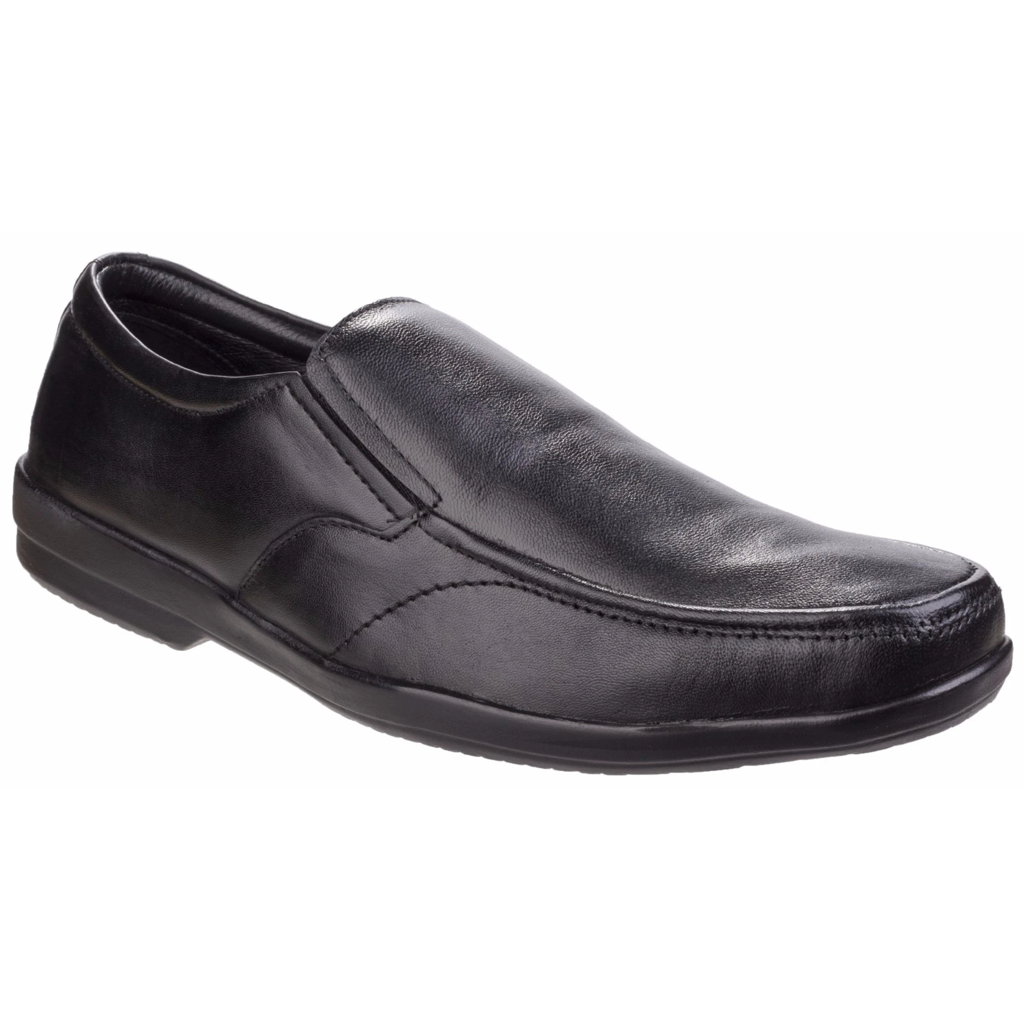 Fleet & Foster Mens Alan Formal Apron Toe Slip On Shoes (Black) - FS4182