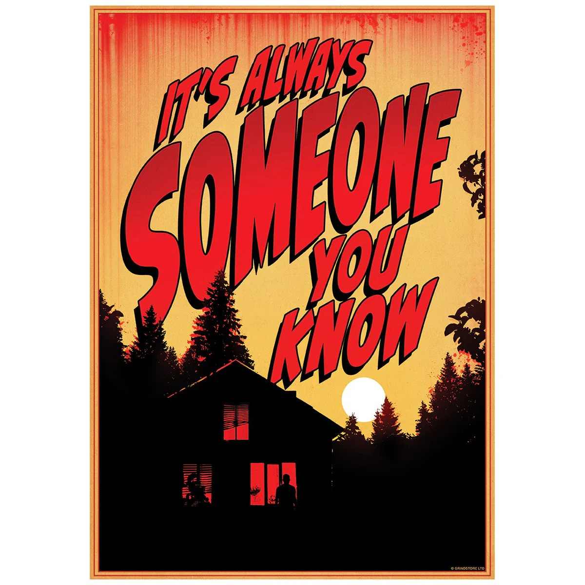 Grindstore It´s Always Someone You Know Retro Poster (Black/Red/Yellow) - GR7003