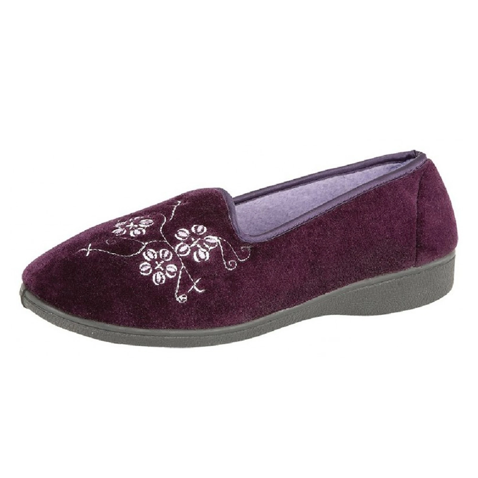 Zedzzz Womens Jenny Embroidered Slippers (Purple) - DF1318