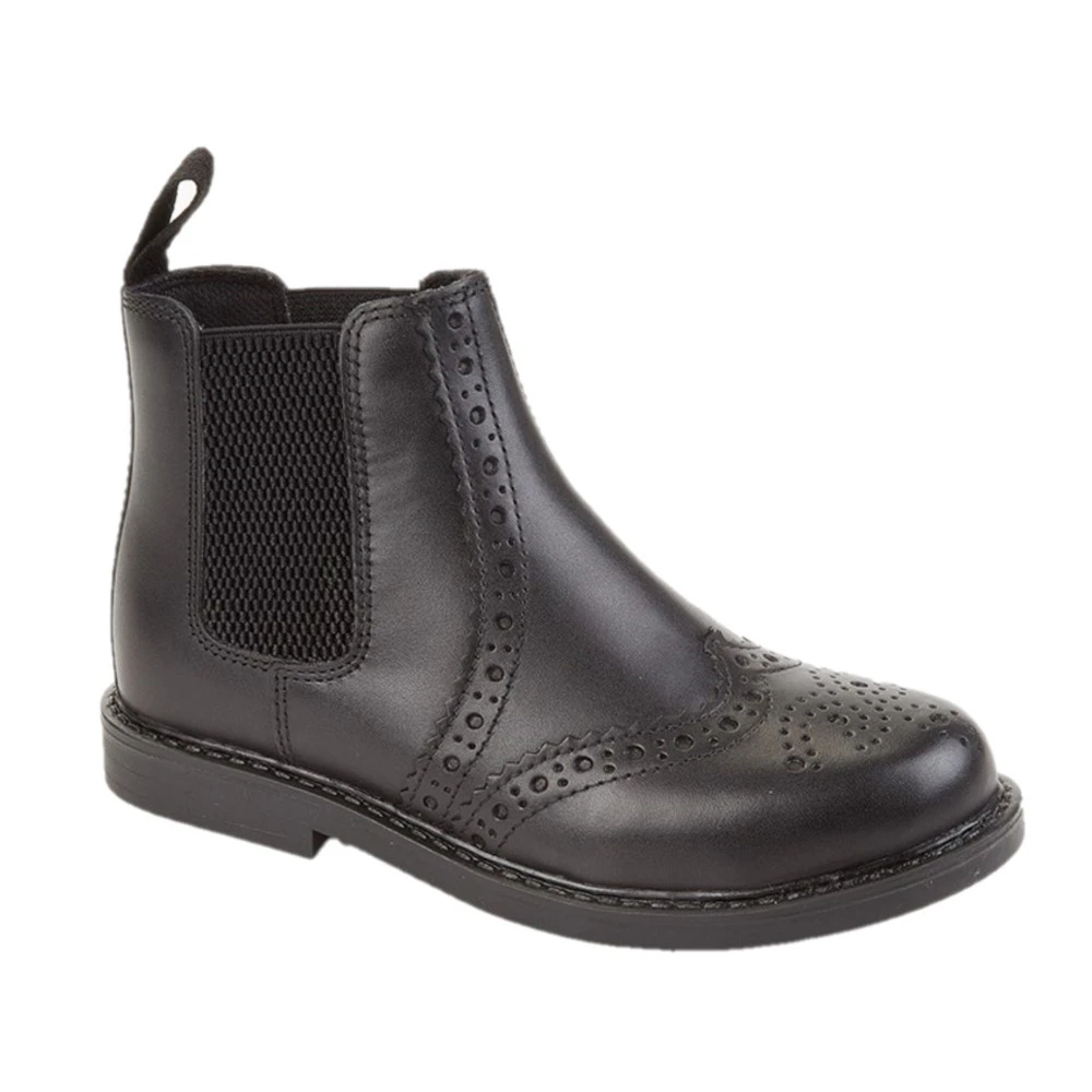 Roamers Boys Leather Ankle Boots (Black) - DF2154