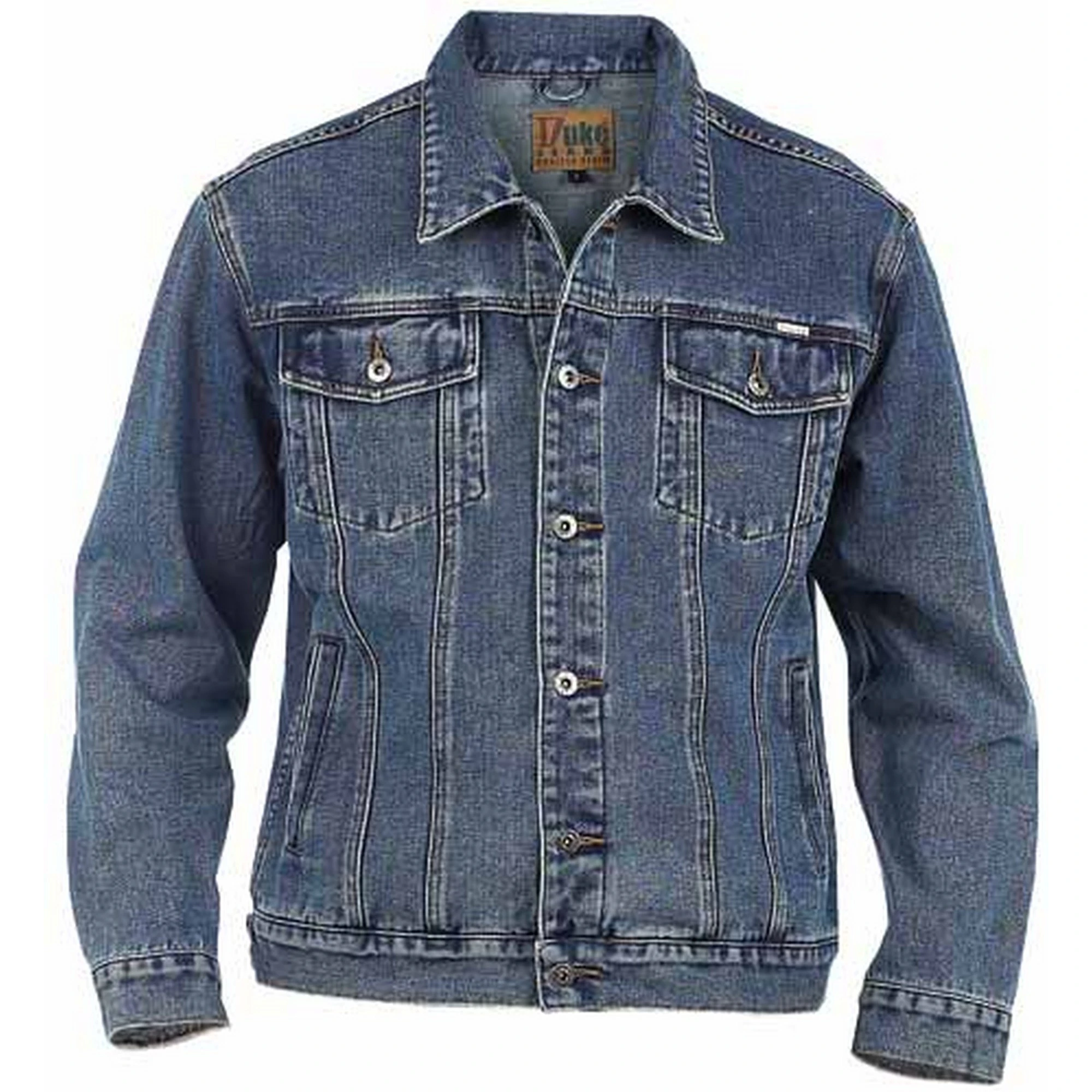 D555 Mens Kingsize Western Trucker Style Denim Jacket (Stonewash) - DC127