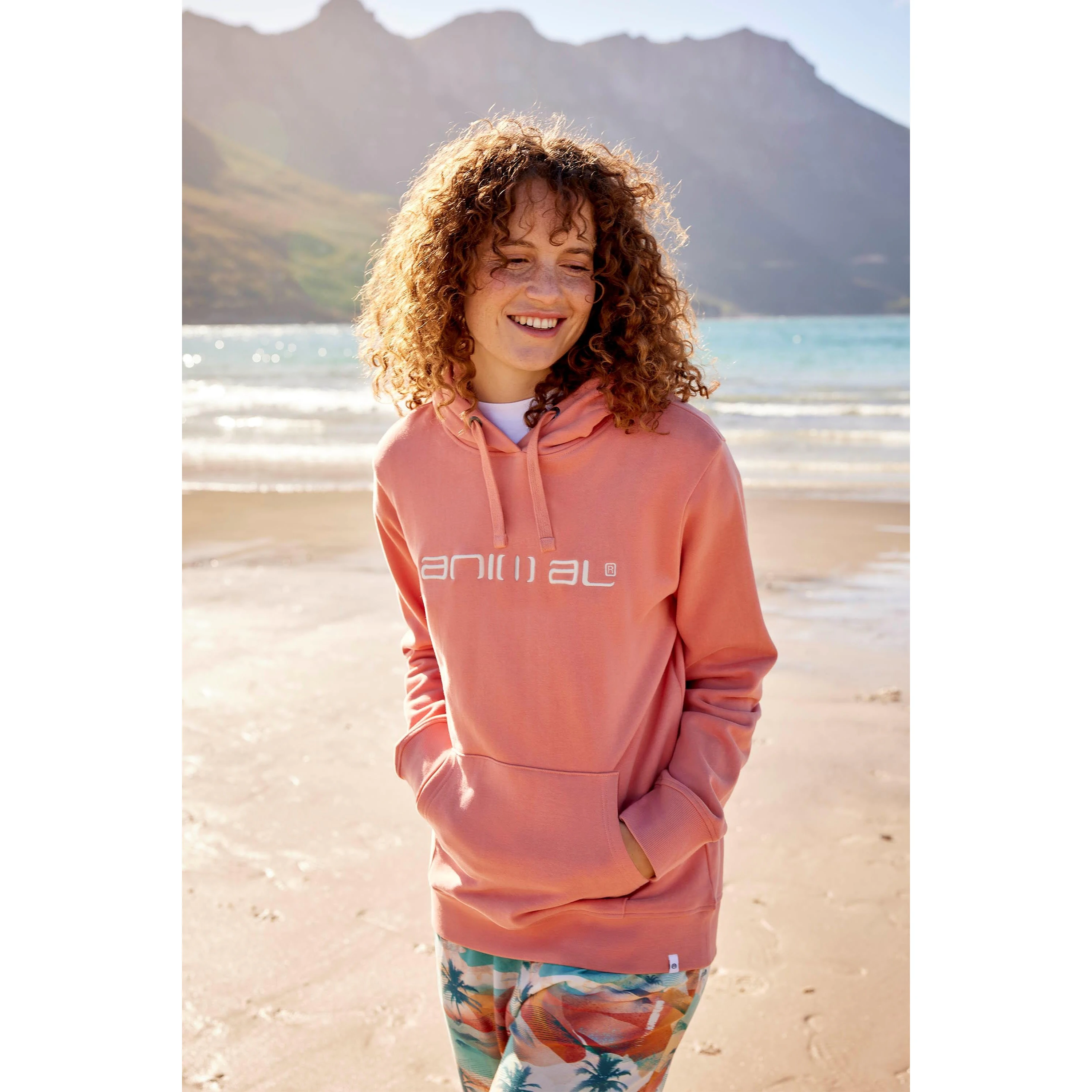 Animal Womens Maya Organic Hoodie (Coral) - MW333