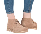 Roamers Womens Real Suede Unlined Desert Boots (Light Taupe) - DF209