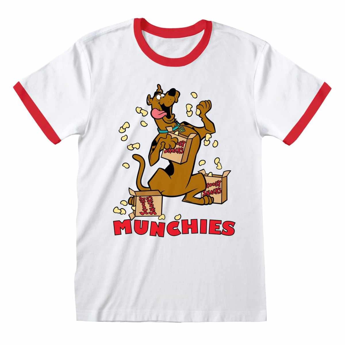 Scooby Doo Unisex Adult Munchies Ringer T-Shirt (White) - HE1837