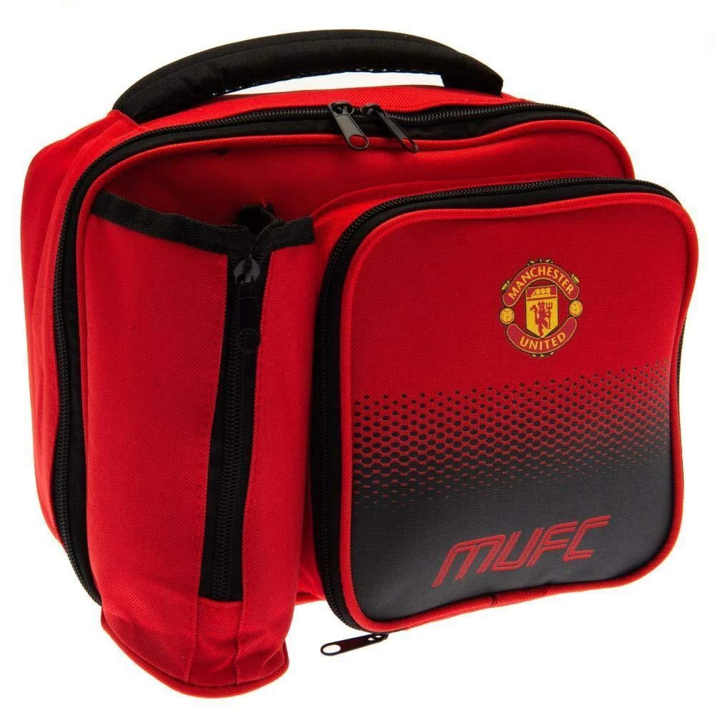 Manchester United FC Official Football Fade Design Lunch Bag (Red/Black) - BS535