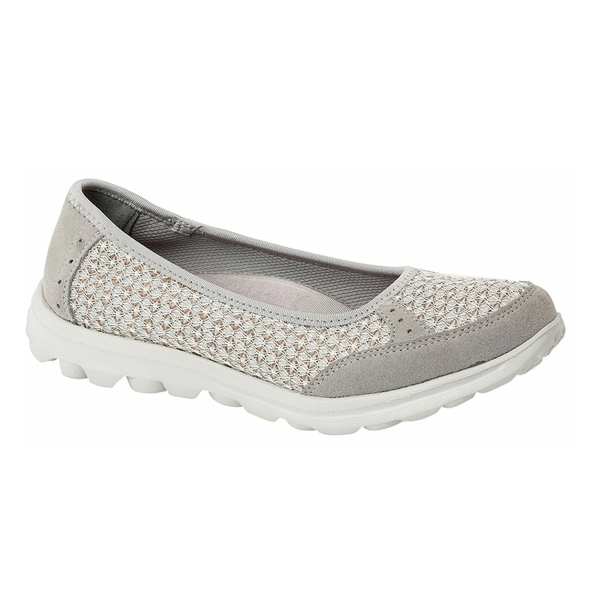 Boulevard Womens Slip On Memory Foam Shoes (Grey) - DF1338