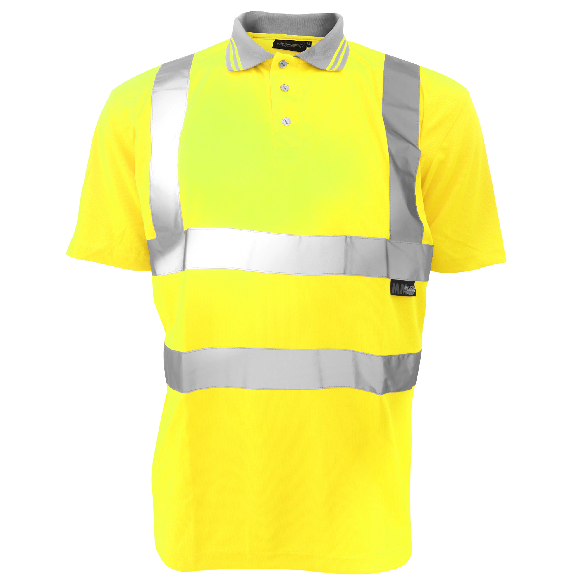 Warrior Mens Daytona Hi-Vis Short Sleeve Polo Shirt (Fluorescent Yellow) - PC2542