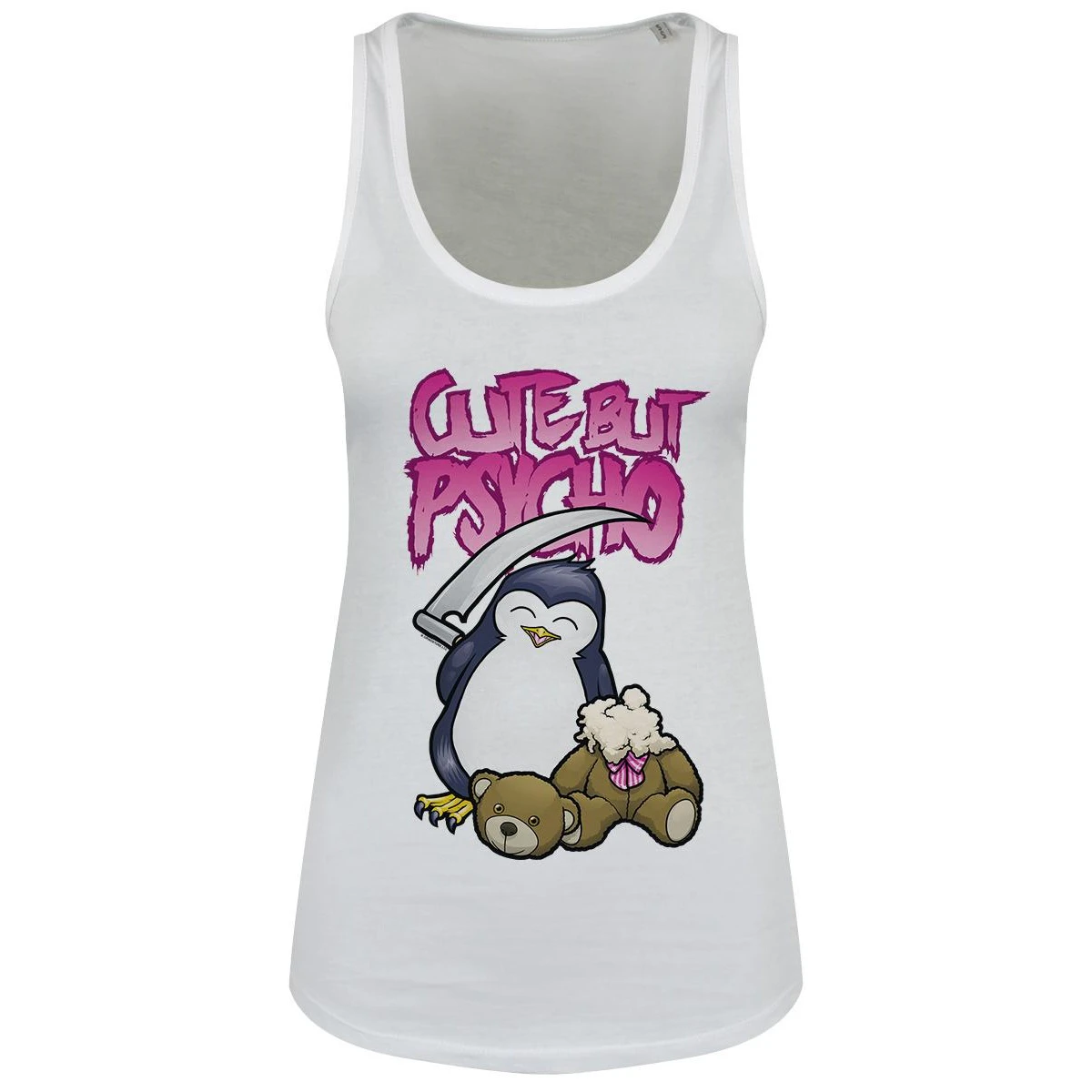 Psycho Penguin Womens Cute But Psycho Floaty Vest Top (White) - GR2864