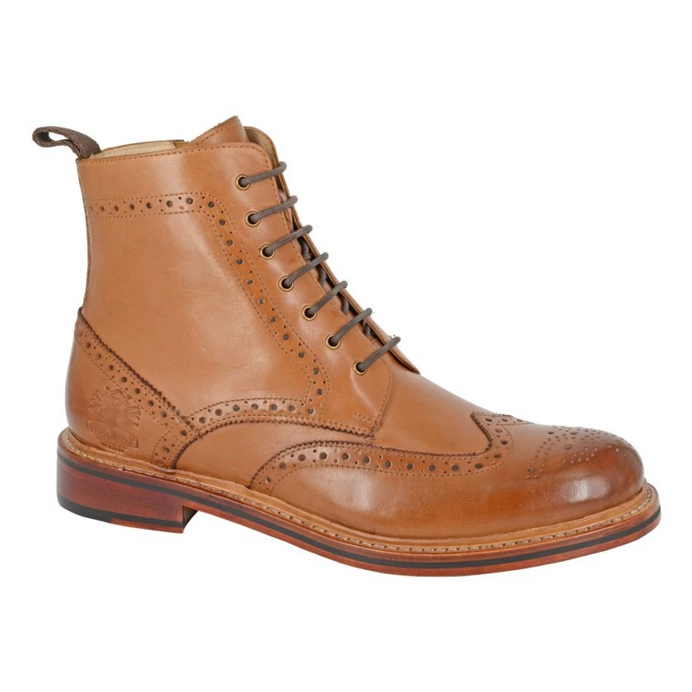 Woodland Mens Leather Ankle Boots (Tan) - DF2308