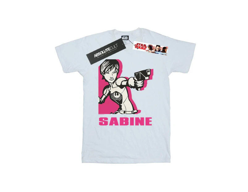 Star Wars Girls Rebels Sabine Cotton T-Shirt (White) - BI48210