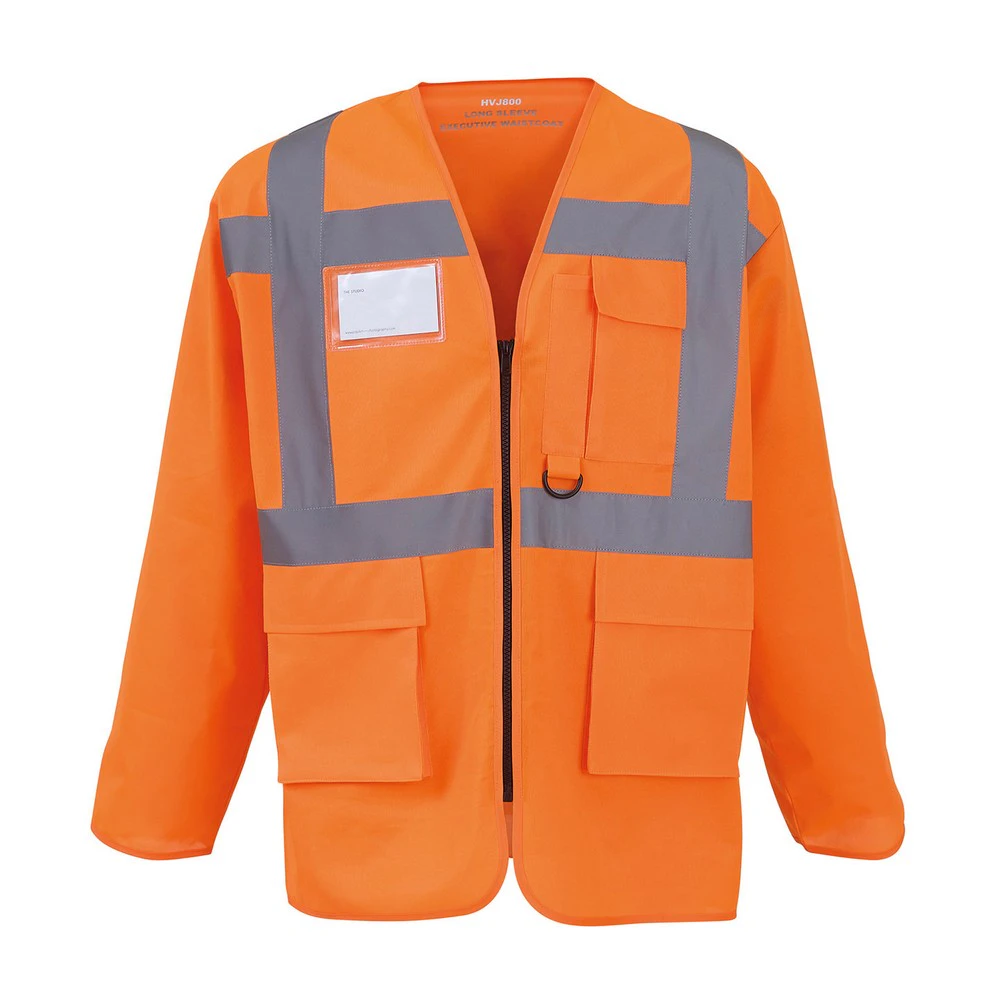 Yoko Mens Executive Hi-Vis Long-Sleeved Waistcoat (Orange) - RW9415