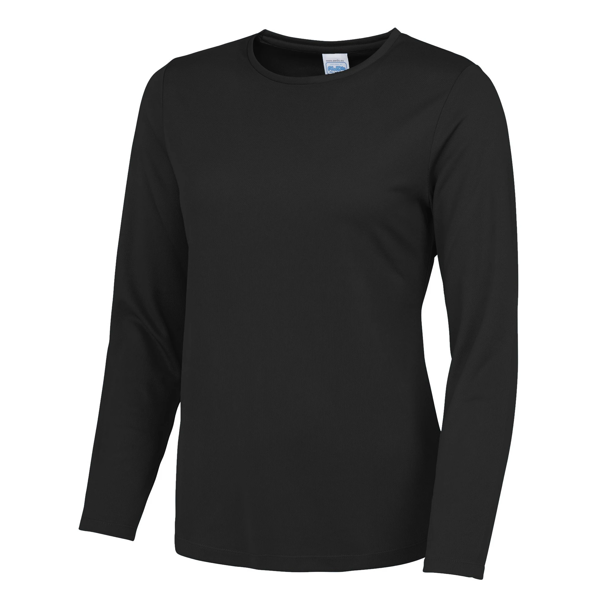 AWDis Cool Womens Girlie Long-Sleeved T-Shirt (Jet Black) - PC5922