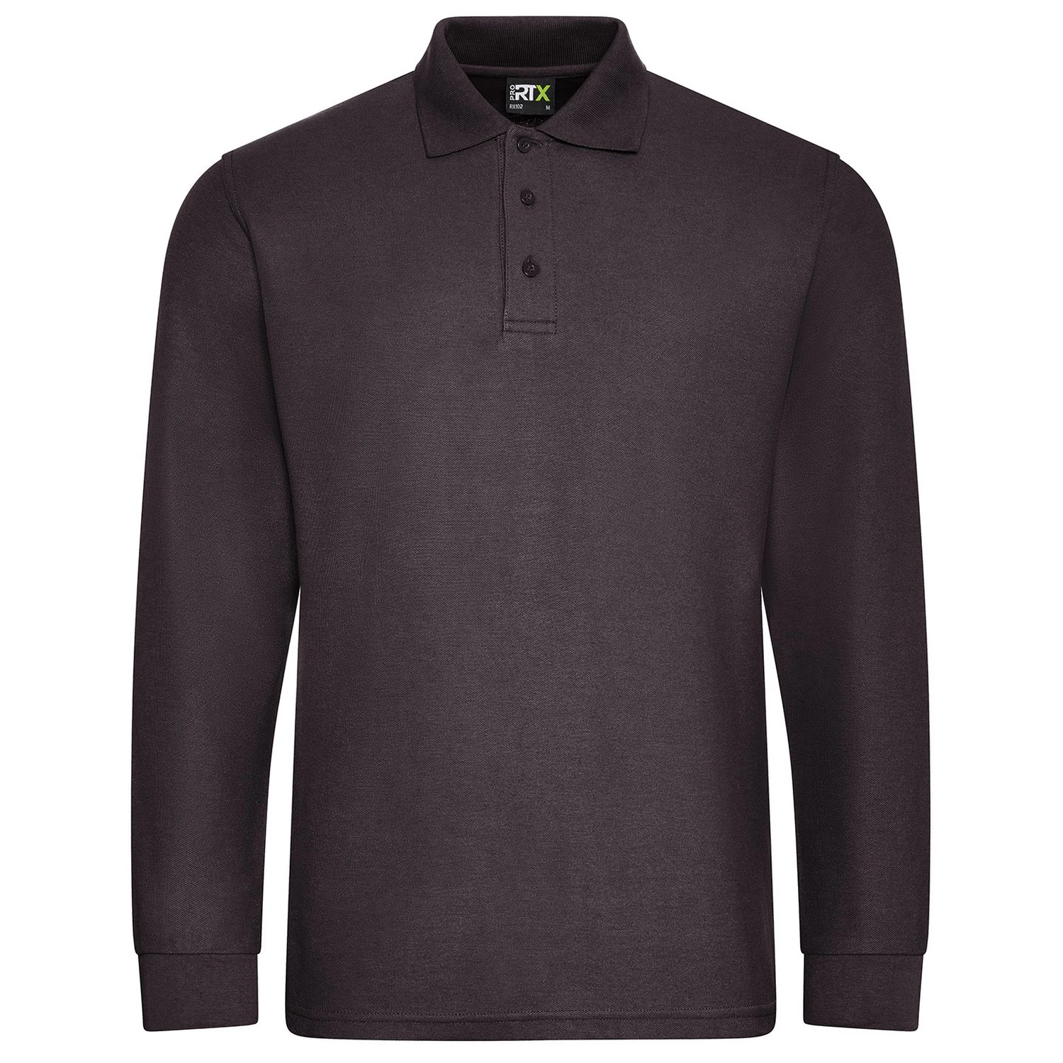 PRO RTX Mens Pro Pique Long-Sleeved Polo Shirt (Charcoal) - PC5708