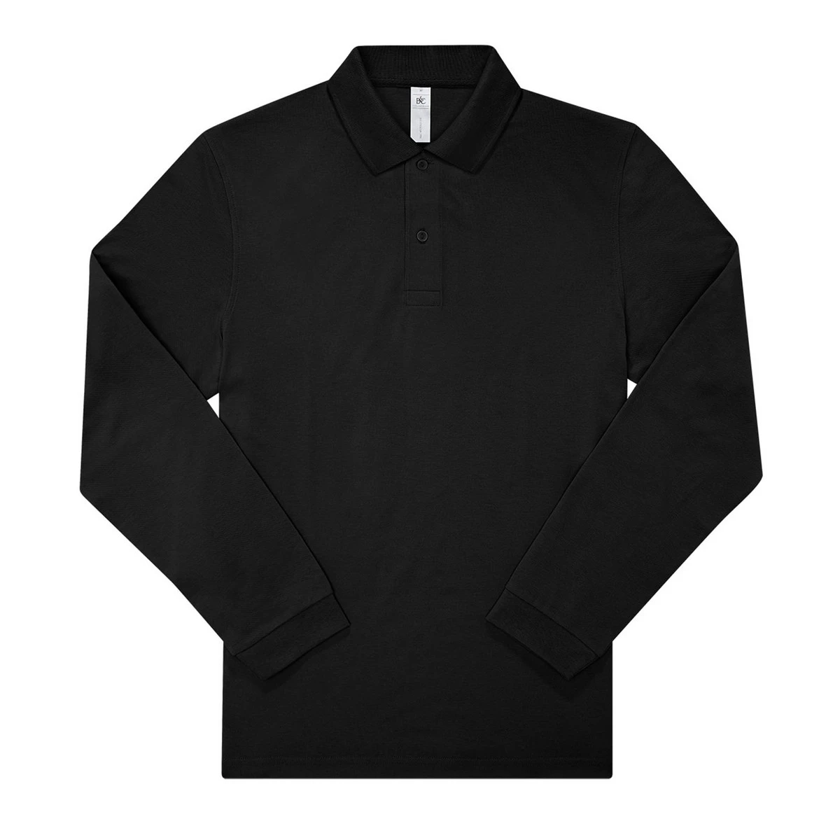 B&C Mens My Long-Sleeved Polo Shirt (Black) - RW8972