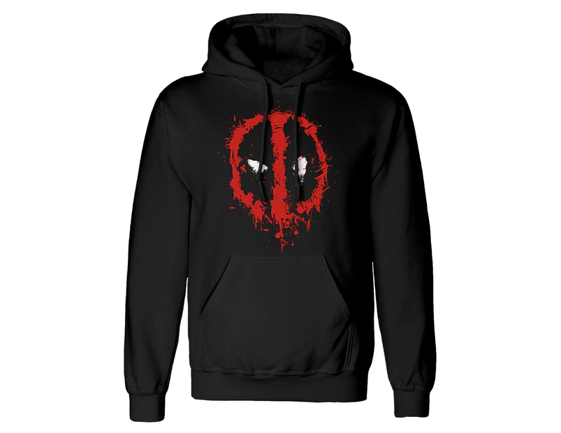 Deadpool Unisex Adult Splat Hoodie (Black/Red) - HE387