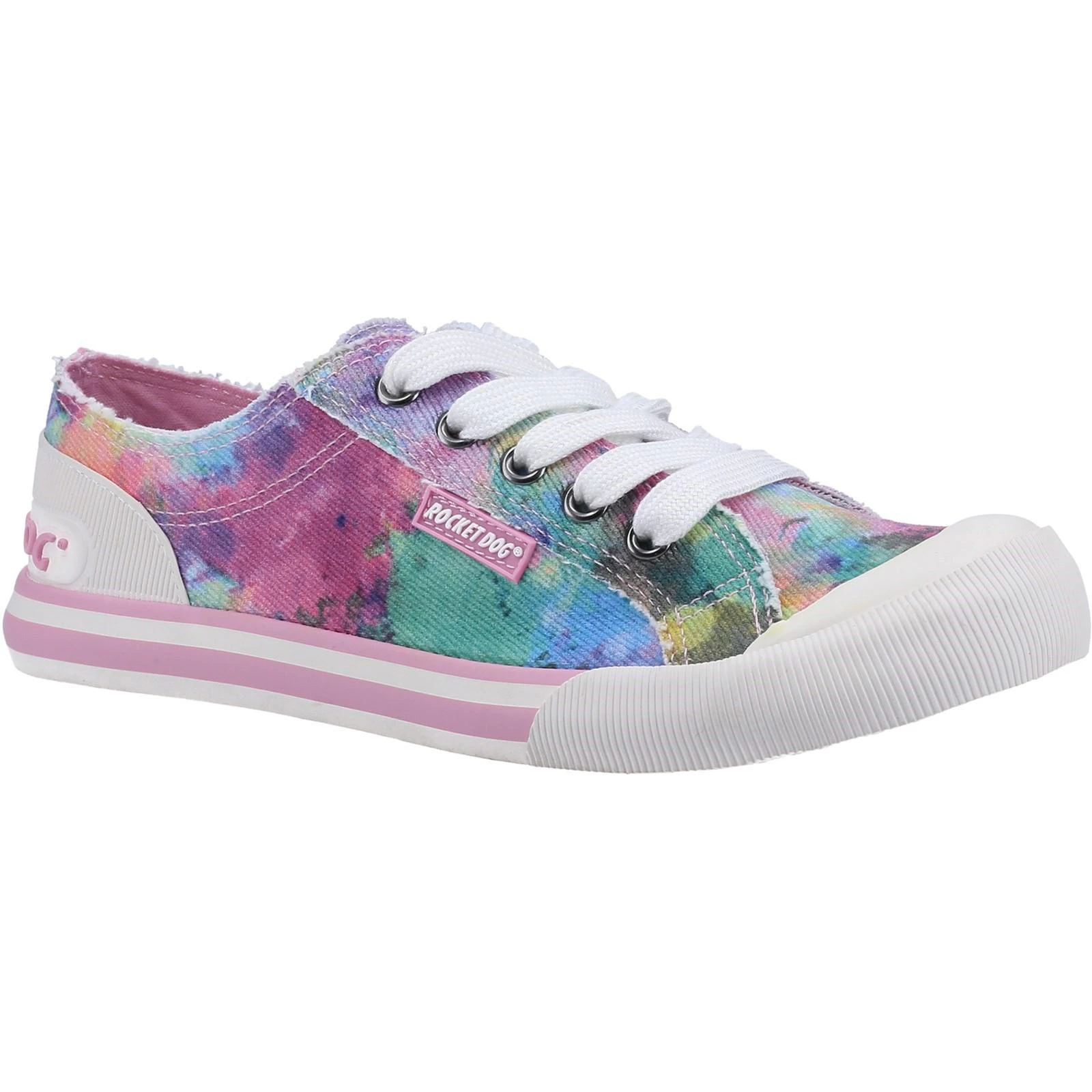 Rocket Dog Womens Jazzin Candy Tie Dye Casual Shoes (Pink/Multicoloured) - FS8958