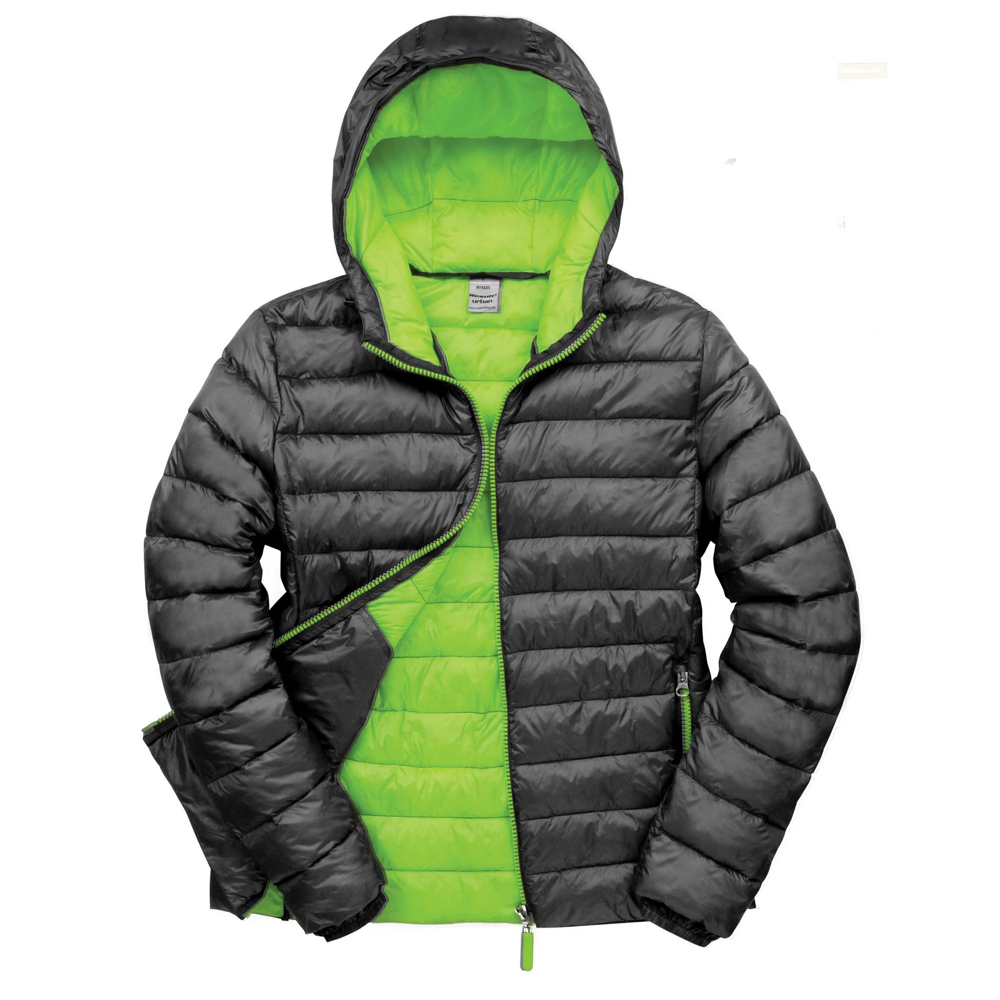 Result Urban Mens Snow Bird Padded Jacket (Black/Lime) - PC6679