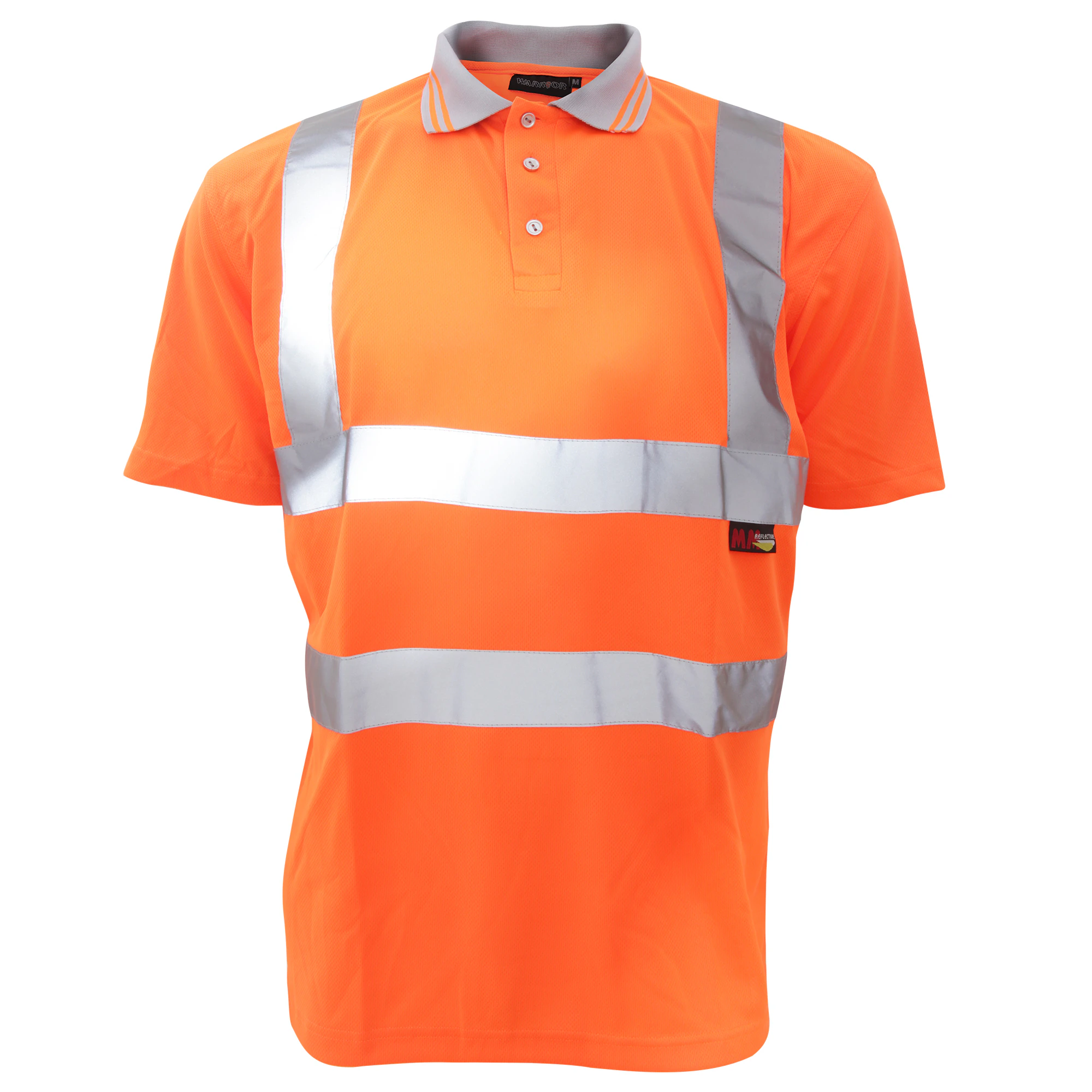 Warrior Mens Daytona Hi-Vis Short Sleeve Polo Shirt (Fluorescent Orange) - PC2542