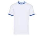 Fruit of the Loom Mens Contrast Ringer T-Shirt (White/Royal Blue) - PC6357