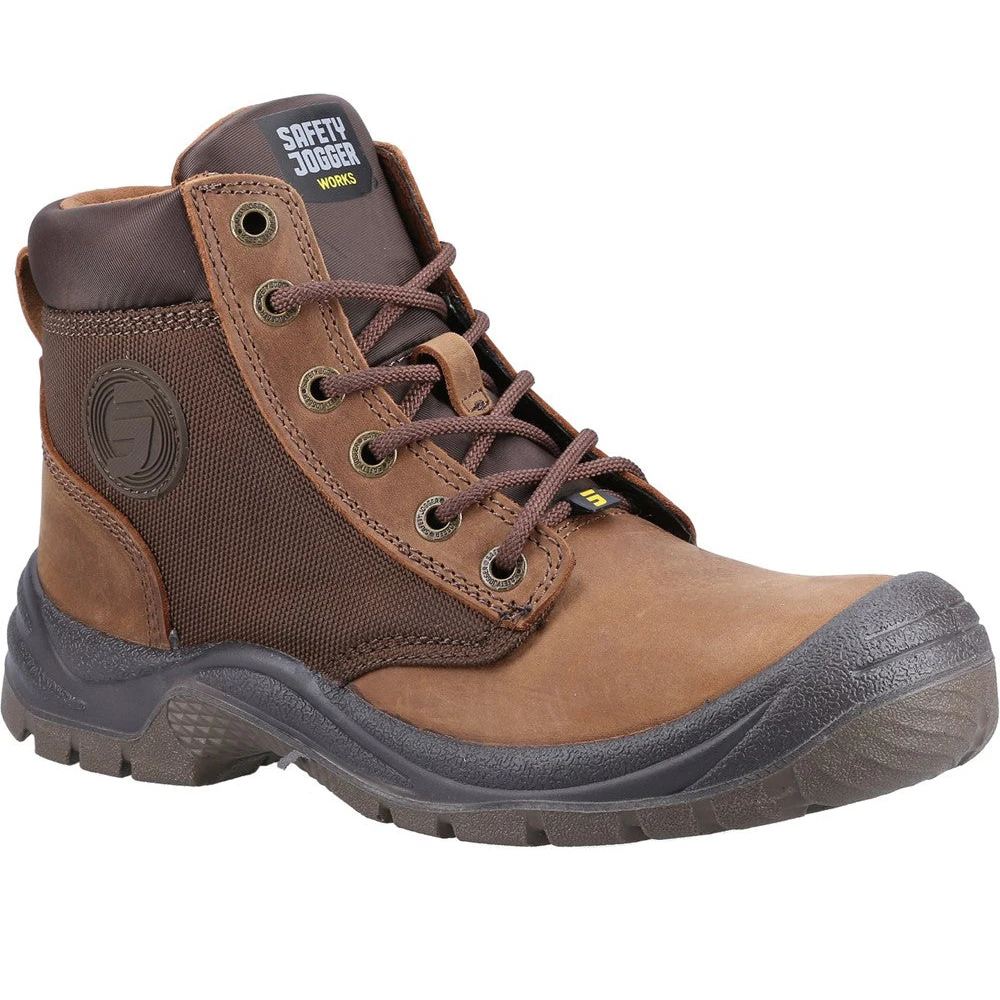 Safety Jogger Mens Dakar Leather Safety Boots (Brown/Taupe) - FS9003