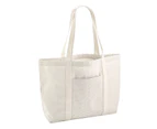 Westford Mill Striped Organic Cotton Shopper Bag (Grey) - RW9900