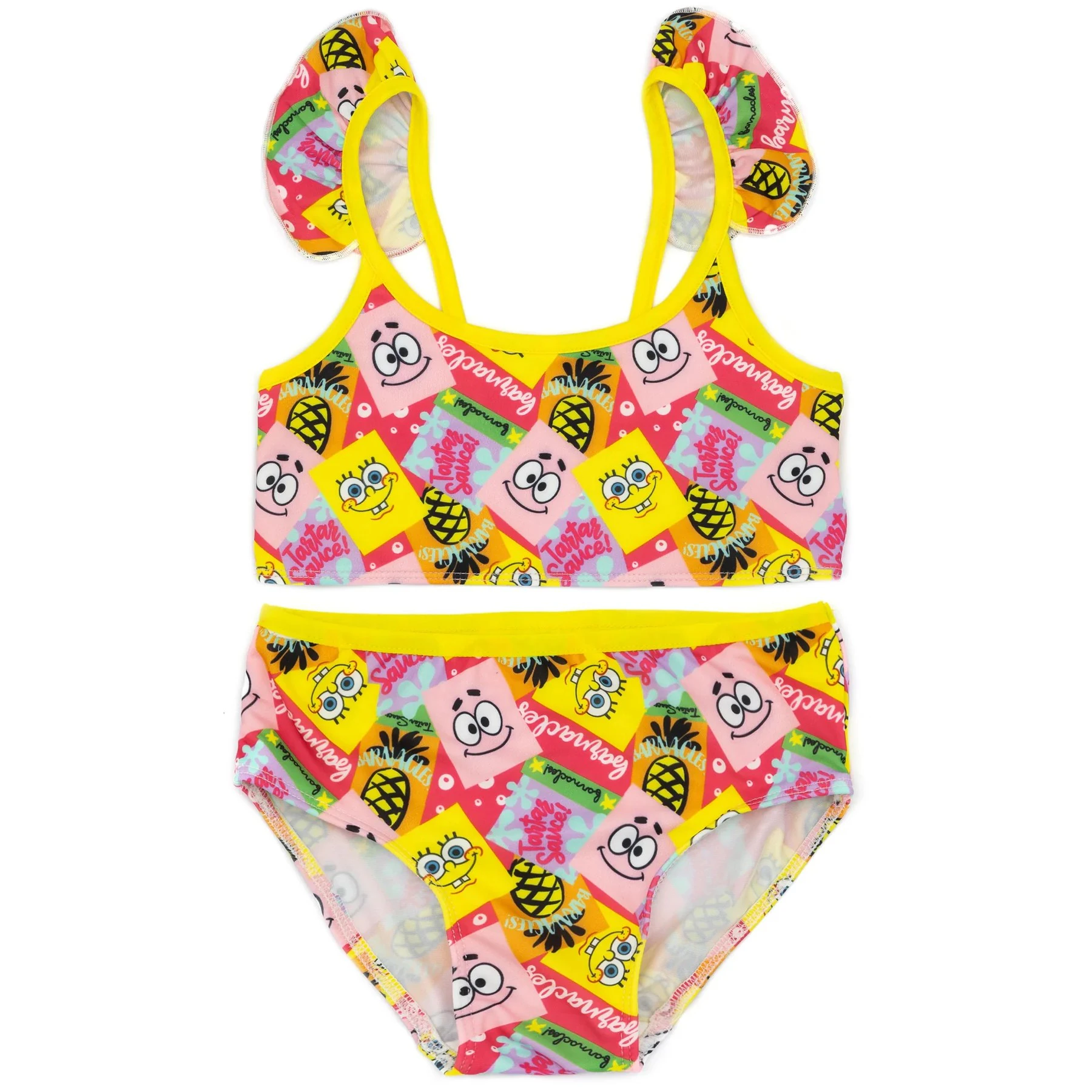 SpongeBob SquarePants Girls Faces Bikini (Yellow/Pink) - NS7133