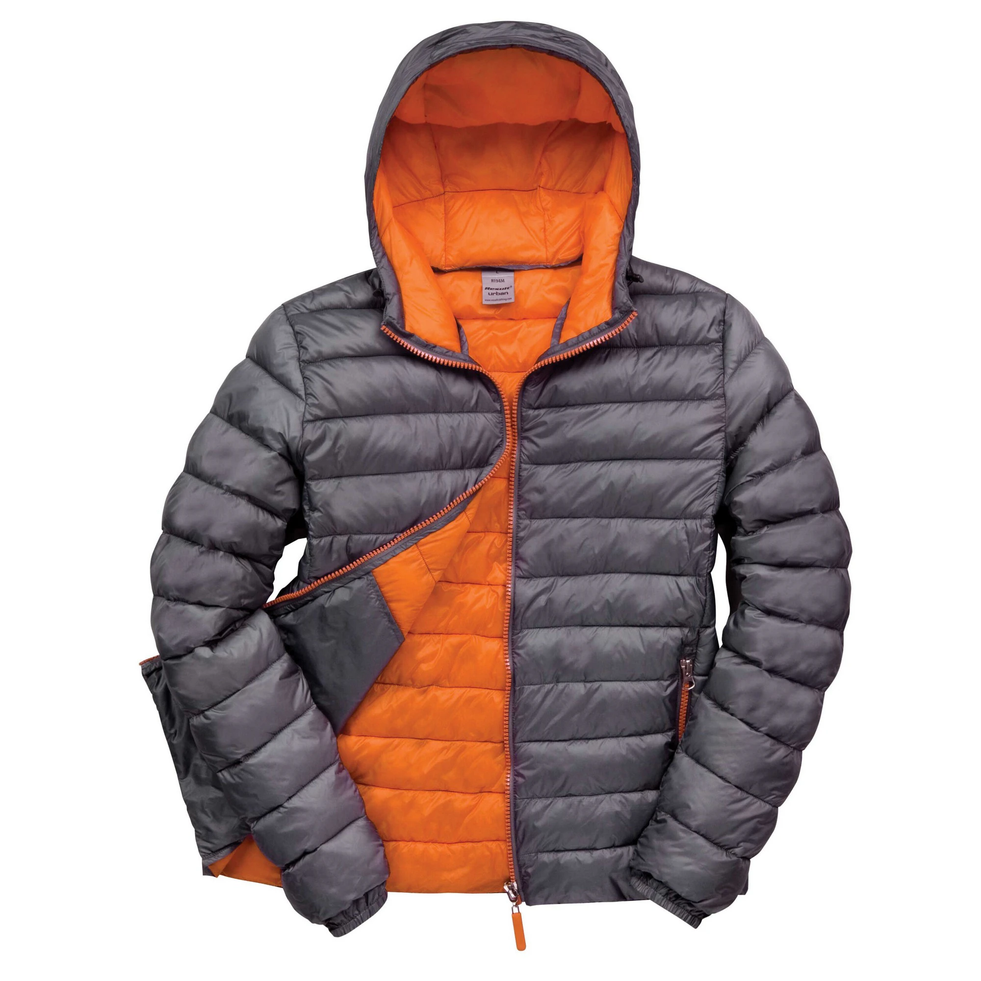 Result Urban Mens Snow Bird Padded Jacket (Grey/Orange) - PC6679