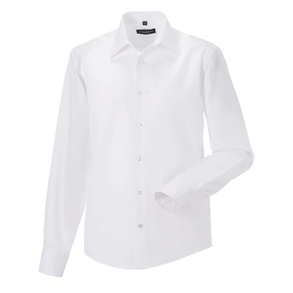 Russell Mens Ultimate Non-Iron Tailored Long-Sleeved Formal Shirt (White) - PC6439