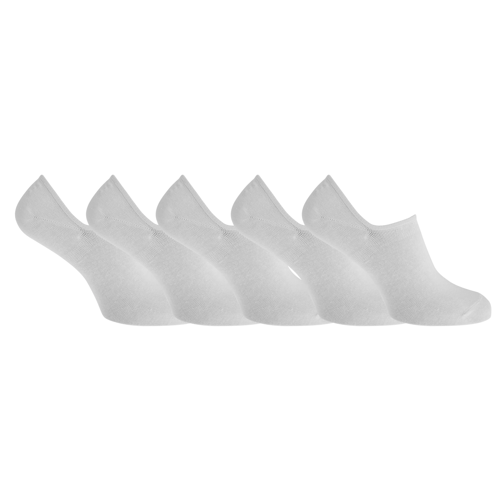 Tom Franks Mens T-Sport Silicone Support Invisible Trainer Socks (5 Pairs) (White) - MB525