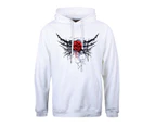 Grindstore Mens Pierced Rose Hoodie (White/Red/Black) - GR4591