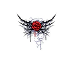 Grindstore Mens Pierced Rose Hoodie (White/Red/Black) - GR4591