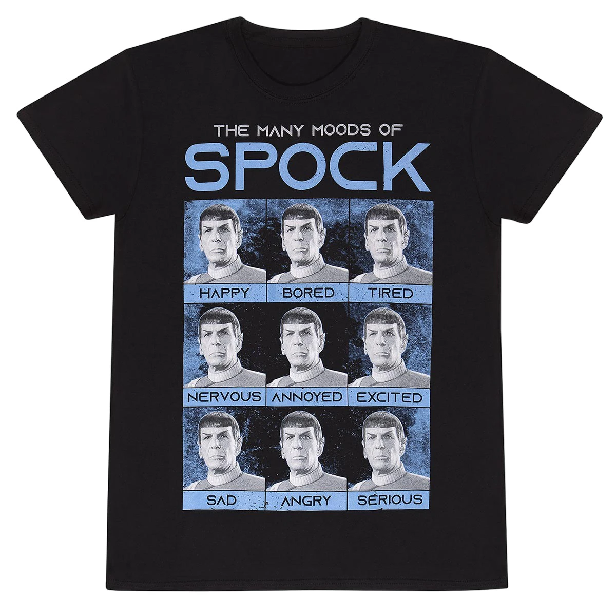 Star Trek Unisex Adult Many Moods Of Spock T-Shirt (Black) - HE1830