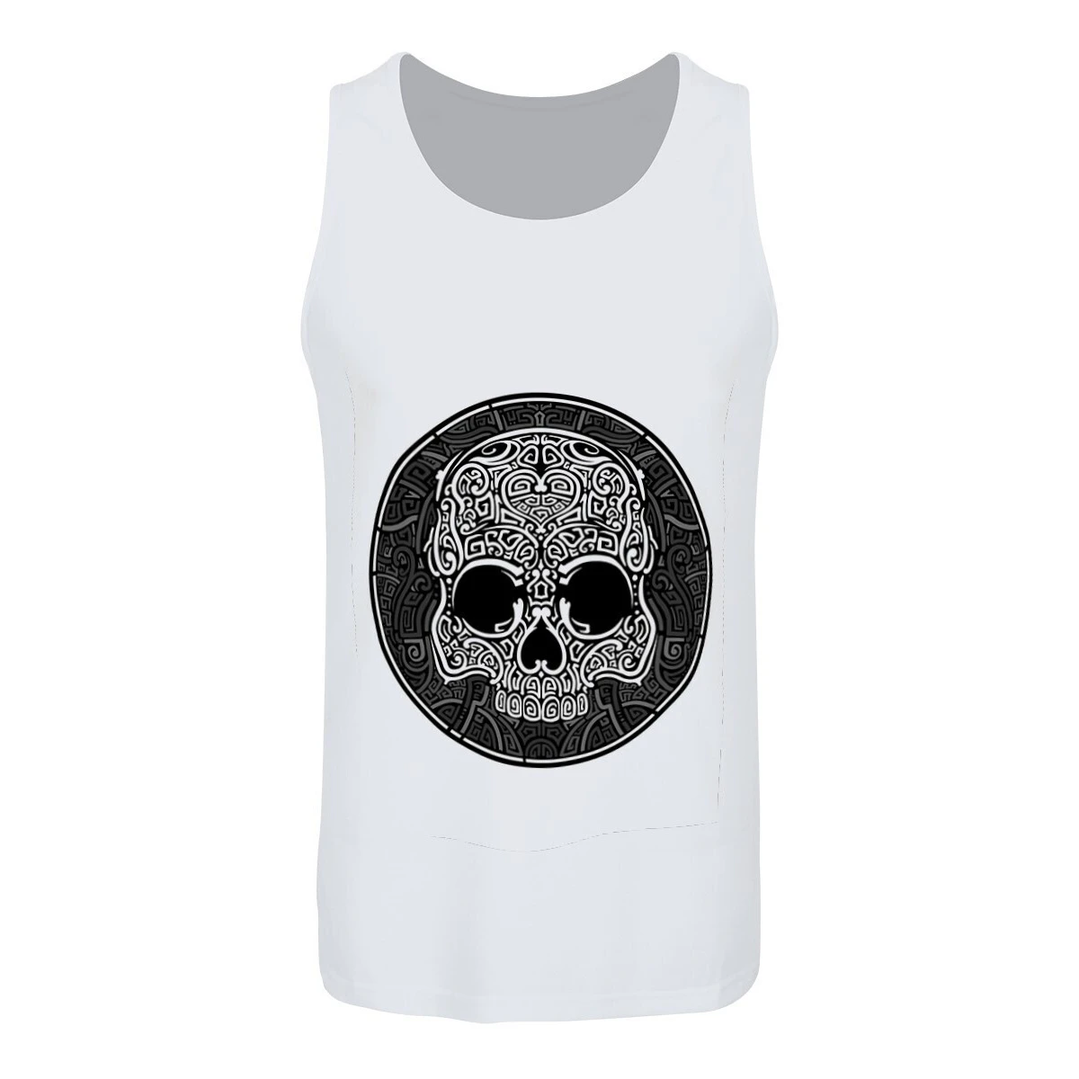 Unorthodox Collective Mens Graphic Skull Vest Top Set (White) - GR3841