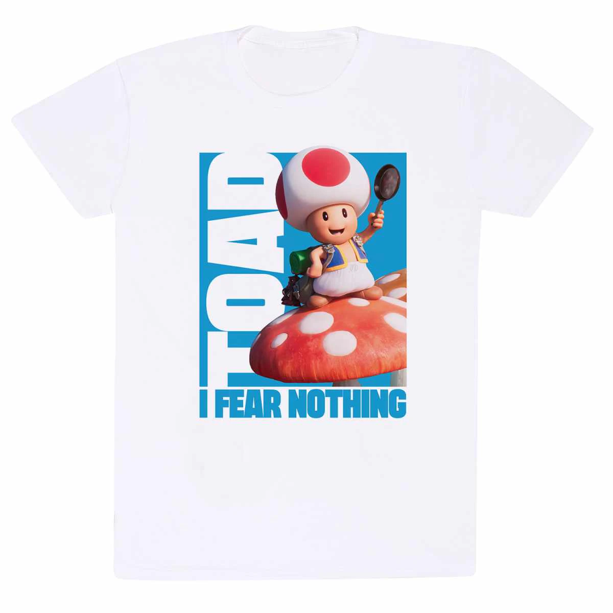 Super Mario Bros Unisex Adult I Fear Nothing Toad T-Shirt (White) - HE1740