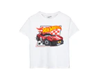 Hot Wheels Boys Checkerboard T-Shirt (White) - NS7975