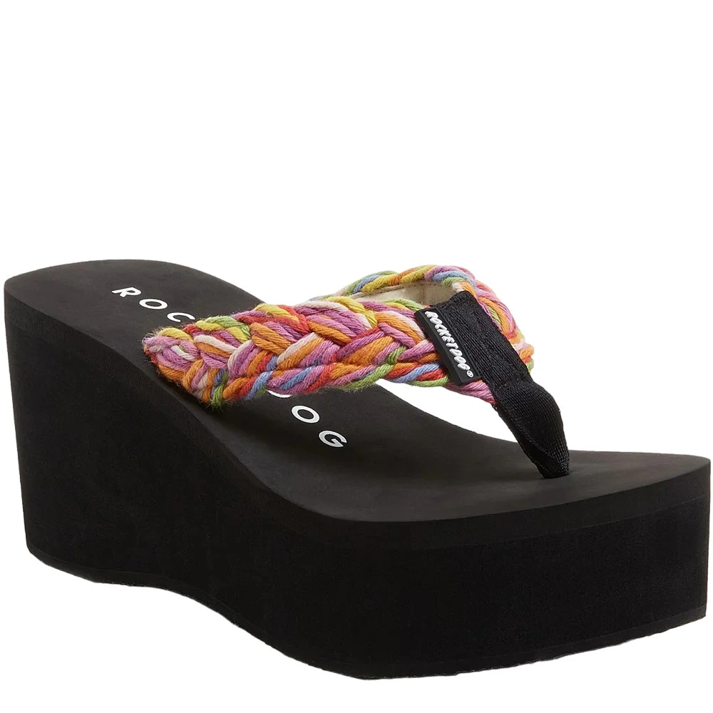 Rocket Dog Womens Braided Flip Flops (Rainbow) - FS10628