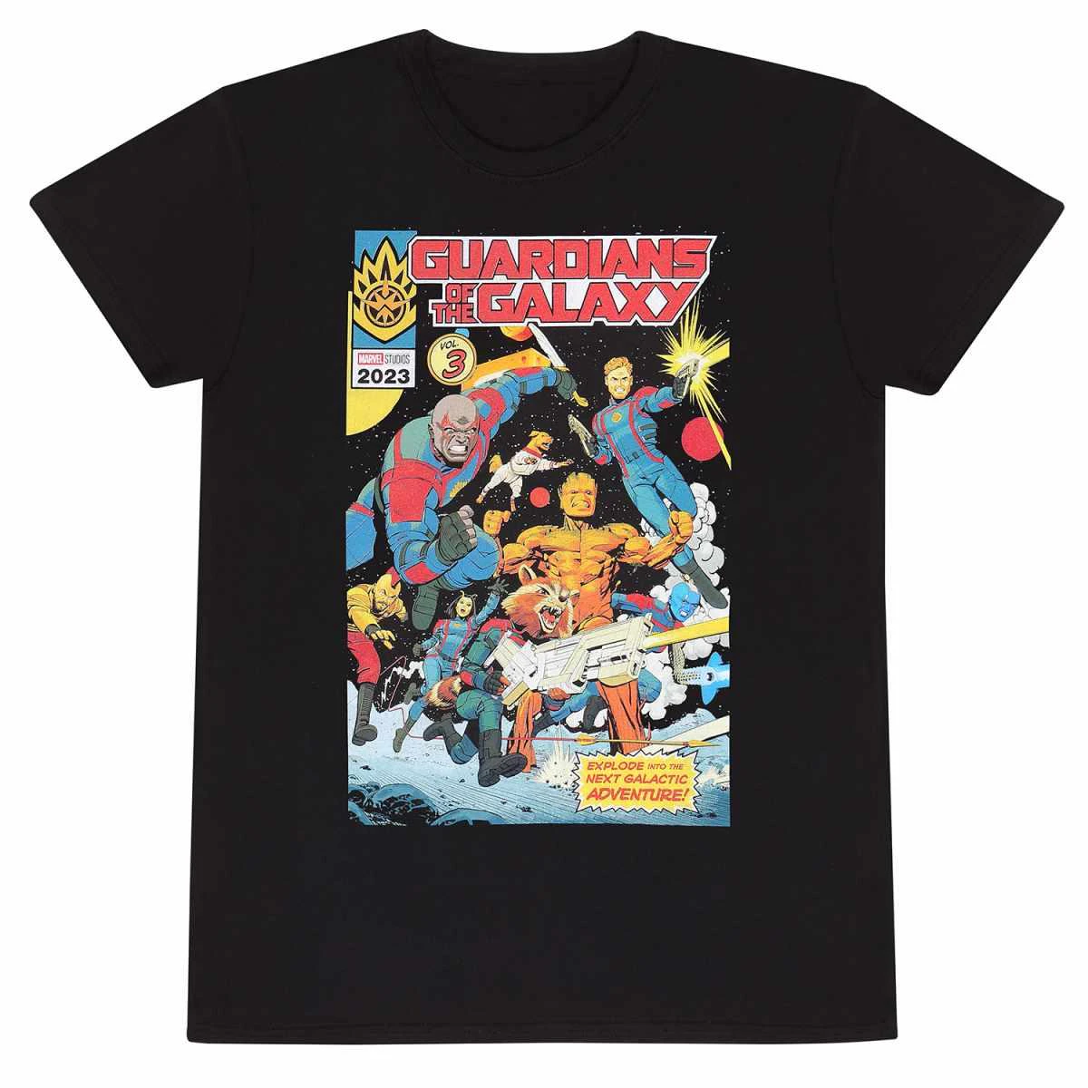 Guardians Of The Galaxy Unisex Adult Comic Cover T-Shirt (Black) - HE1510