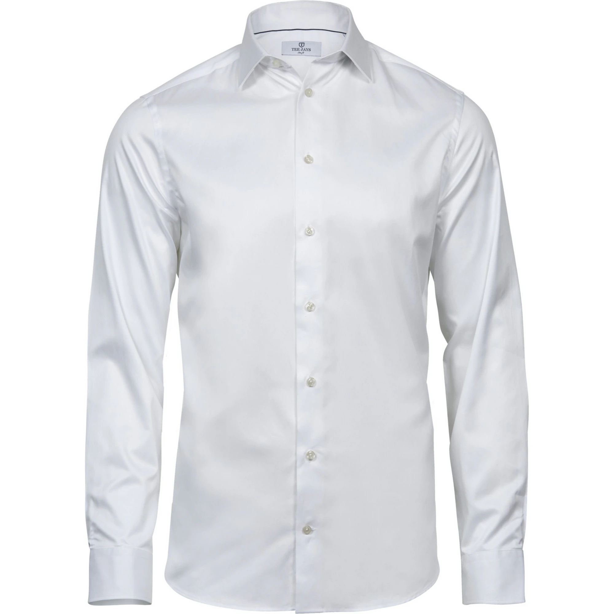 Tee Jays Mens Luxury Slim Fit Long Sleeve Oxford Shirt (White) - PC3485