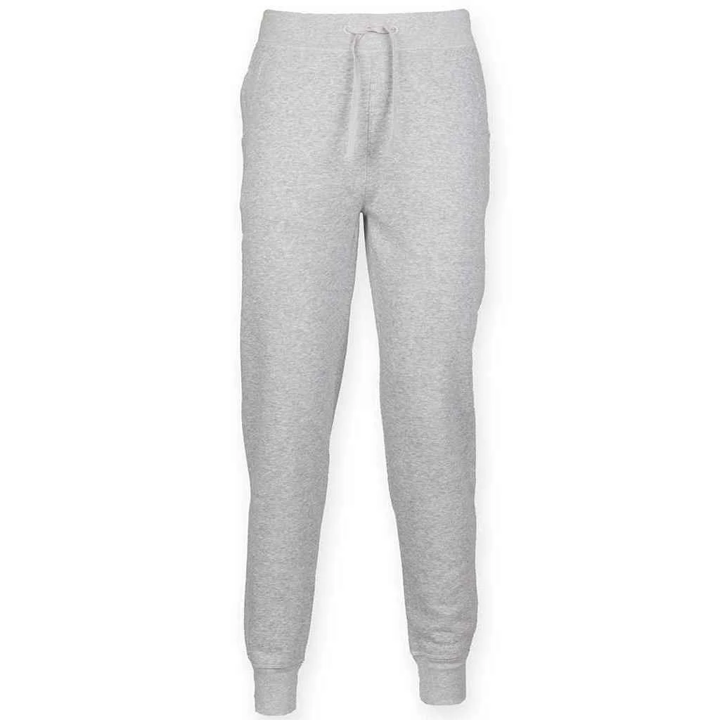 SF Men Mens Heather Cuffed Slim Jogging Bottoms (Grey) - PC6444