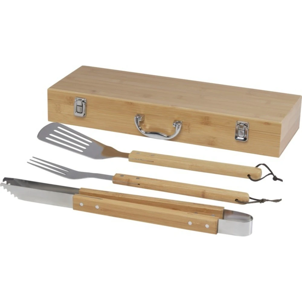 Seasons Assadus BBQ Tool Set (Silver/Light Brown) - PF3854